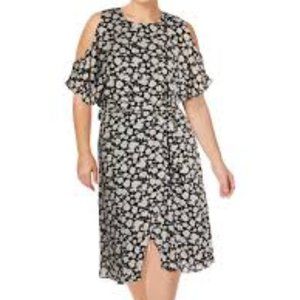New with Tag Ralph Lauren Navy Floral Cold Shoulder Dress Size 10